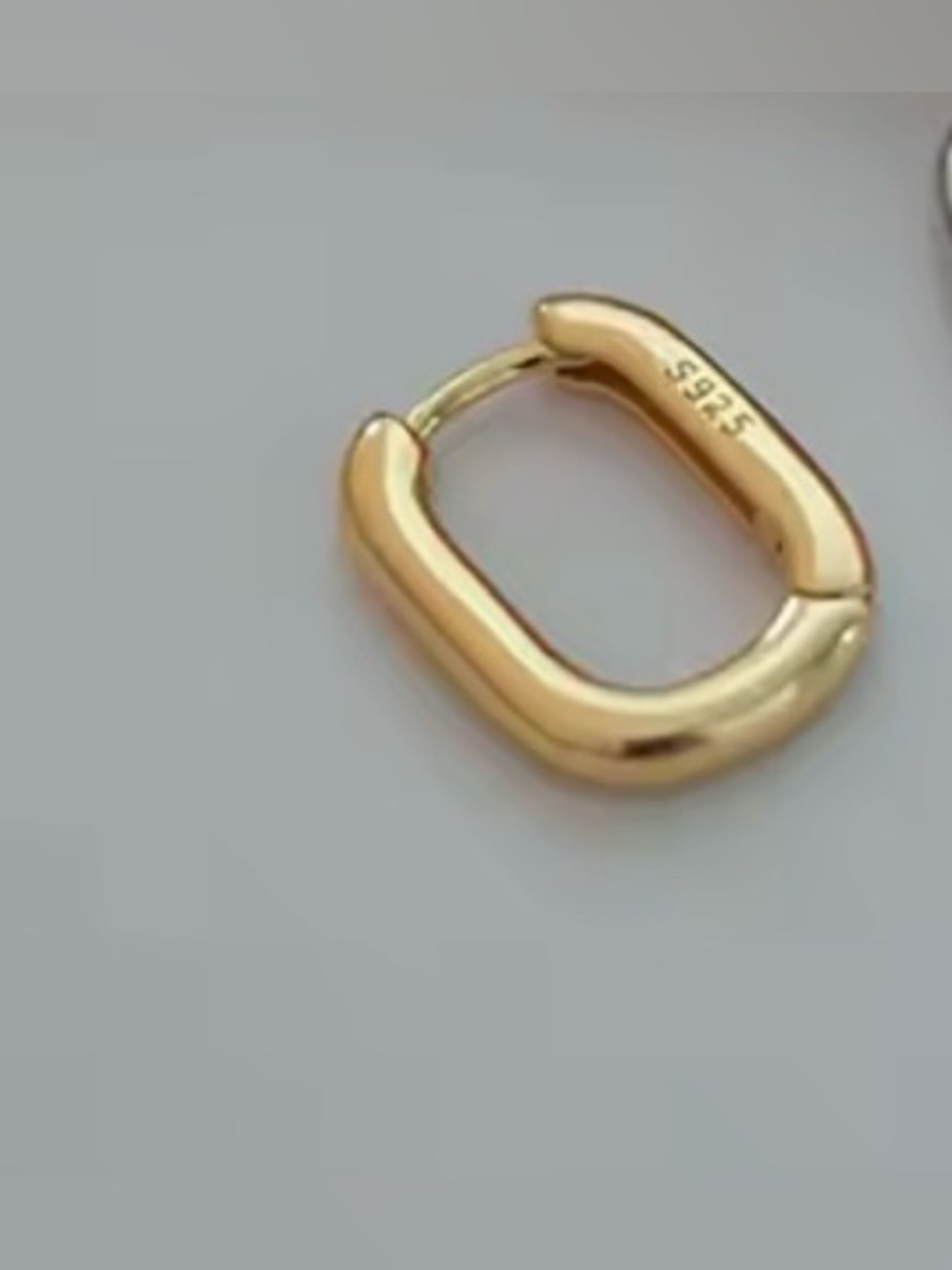 14k Gold-plated S925  Hoop Earring - Sleek Women's Jewelry